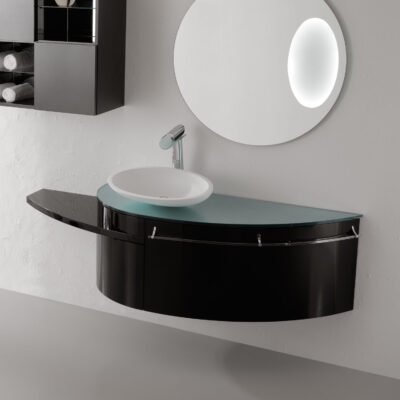 CURVED WALL-HUNG VANITY WITH SHELF